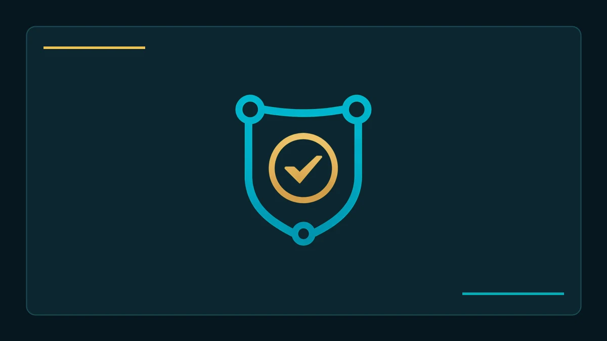 The Signet shield mark on a restrained dark editorial card